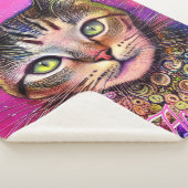 ピンクの猫パーソナライズされた名 シェルパブランケット (3/4)