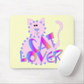 ピンクの猫好きのTシャツおよびギフト マウスパッド (マウス)