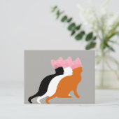 ピンクの猫猫の女性の権利のトートの郵便はがき ポストカード (スタンド正面)