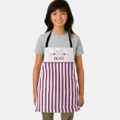 ピンクの猫顔、愛のハートパーソナライズされた、 エプロン (インサイチュ)