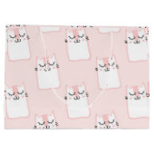 ピンクの猫 ラージペーパーバッグ (裏面)