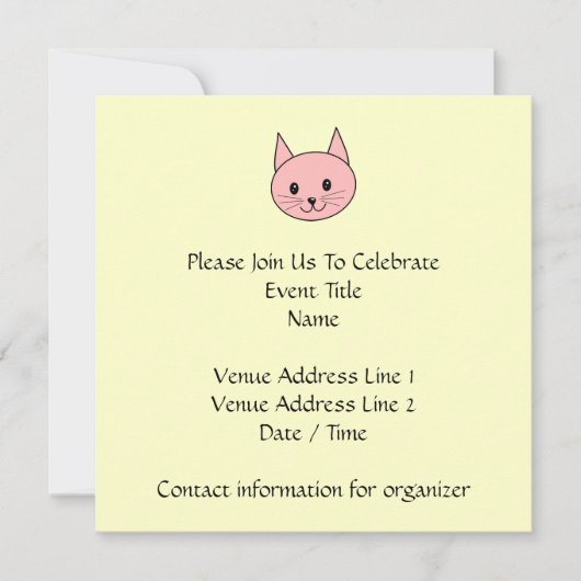 ピンクの猫 招待状 (正面)