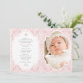 ピンクの献身的な宗教的な写真招待状 招待状 (スタンド正面)