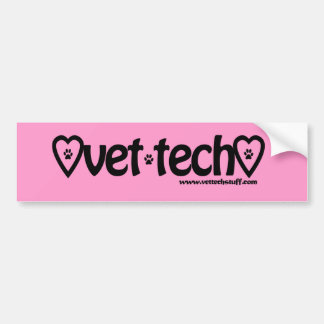 ピンクの獣医の技術のバンパーステッカー バンパーステッカー