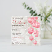 ピンクの玉が灰色のパステルカラーの背景 招待状 (スタンド正面)