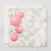 ピンクの玉が灰色のパステルカラーの背景 招待状 (裏面)