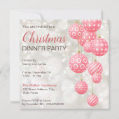 ピンクの玉が灰色のパステルカラーの背景 招待状 (正面)