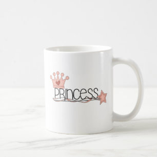 ピンクの王冠および細い棒のプリンセス コーヒーマグカップ