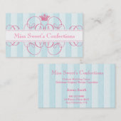 ピンクの王冠の甘い店の名刺 名刺 (正面/裏面)