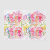 ピンクの王冠の花の水の色パステルの分離 薄葉紙 (正面)