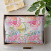 ピンクの王冠の花の水の色パステルの分離 薄葉紙 (ギフト)