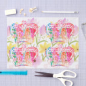 ピンクの王冠の花の水の色パステルの分離 薄葉紙 (クラフト)