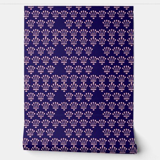 ピンクの王冠は濃い青です。 壁紙 (ほどく)