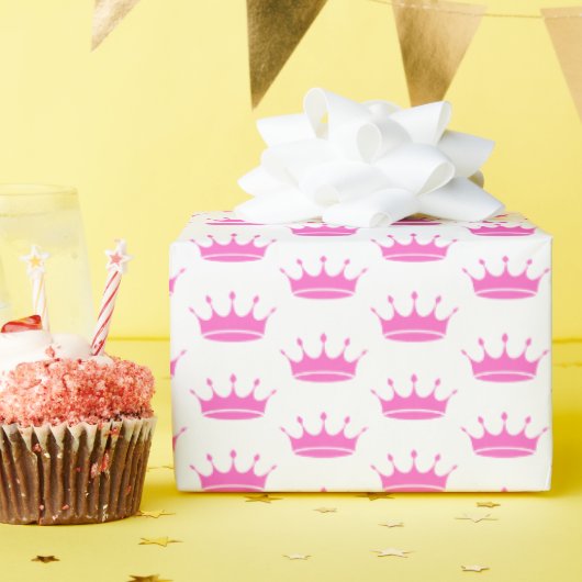 ピンクの王冠プリンセス ラッピングペーパー (誕生日パーティー)