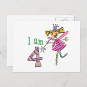 ピンクの王女の妖精(4歳) ポストカード (正面/裏面)