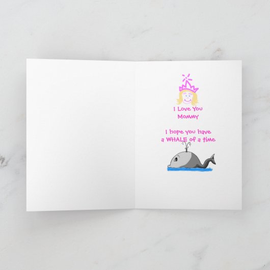 ピンクの王子が牛と鯨を持つ母の日 シーズンカード (内部)