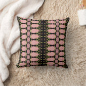 ピンクの珊瑚と黒 クッション (ブランケット)