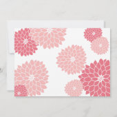 ピンクの珊瑚のダリアのブライダルシャワーの招待状 招待状 (裏面)
