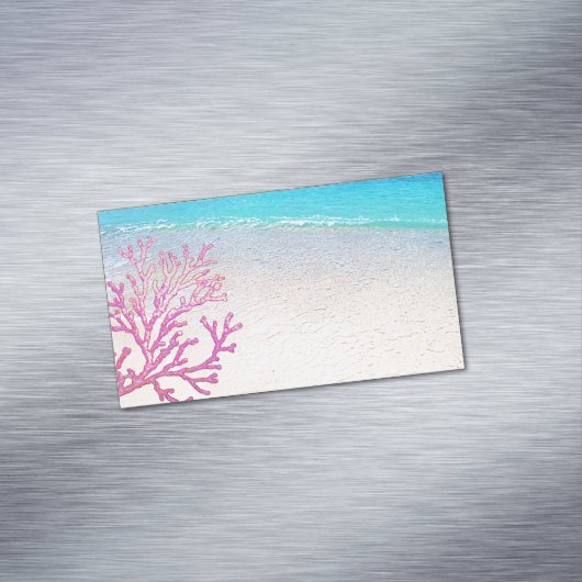 ピンクの珊瑚のビーチハウスのレンタルスパのブティックB&B マグネット名刺 (インサイチュ)