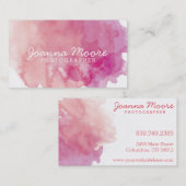 ピンクの珊瑚の水彩画 名刺 (正面/裏面)