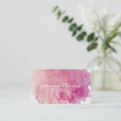 ピンクの珊瑚の水彩画 名刺 (スタンド正面)