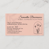 ピンクの珊瑚植物窓葉陰花 名刺 (裏面)