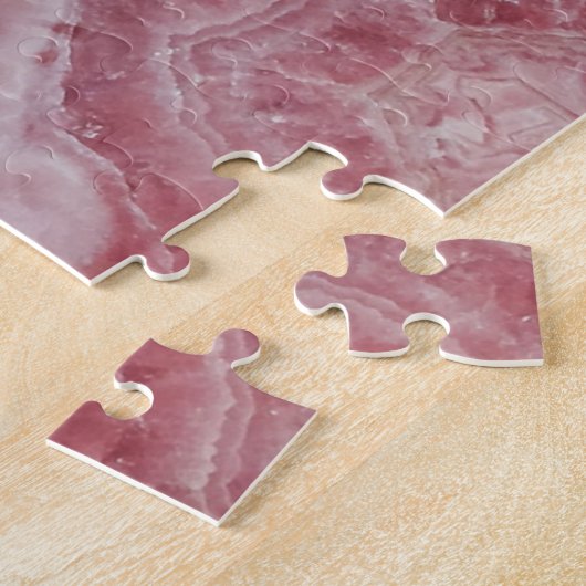 ピンクの瑪瑙の水晶晶洞のgeodeの宝石のヒップスター ジグソーパズル (側面)