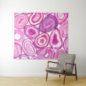 ピンクの瑪瑙の水色 タペストリー (インサイチュ(横))