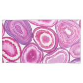 ピンクの瑪瑙の水色 枕カバー (正面左)