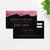 ピンクの瑪瑙の紹介カード (デスク)