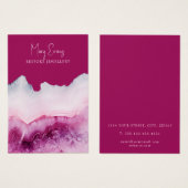 ピンクの瑪瑙イヤリングディスプレイカード (正面&裏面)