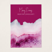 ピンクの瑪瑙イヤリングディスプレイカード (正面)