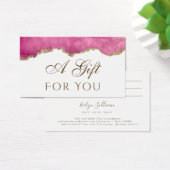 ピンクの瑪瑙ギフトカード (デスク)