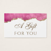 ピンクの瑪瑙ギフトカード (正面)