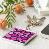 ピンクの瑪瑙スライス キーホルダー (側面)