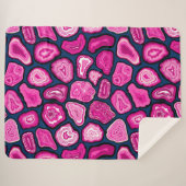 ピンクの瑪瑙スライス シェルパブランケット (正面(横))