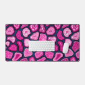 ピンクの瑪瑙スライス デスクマット (キーボード&マウス)