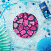 ピンクの瑪瑙スライス ペーパープレート (パーティー)