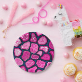 ピンクの瑪瑙スライス ペーパープレート (パーティー)