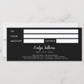 ピンクの瑪瑙ブラックフォイルギフト証明書 (裏面)