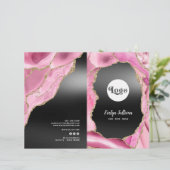 ピンクの瑪瑙ブラックフォイルサービスメニューパンフレット (スタンド正面)