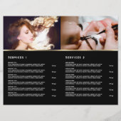 ピンクの瑪瑙ブラックフォイルサービスメニューパンフレット (裏面)