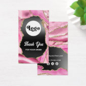 ピンクの瑪瑙ブラックフォイルパッケージインサート (デスク)