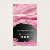 ピンクの瑪瑙ブラックフォイルパッケージインサート (裏面)