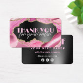 ピンクの瑪瑙ブラックフォイル割引カード (デスク)