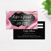 ピンクの瑪瑙ブラックフォイル紹介カード (デスク)