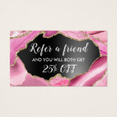 ピンクの瑪瑙ブラックフォイル紹介カード (正面)