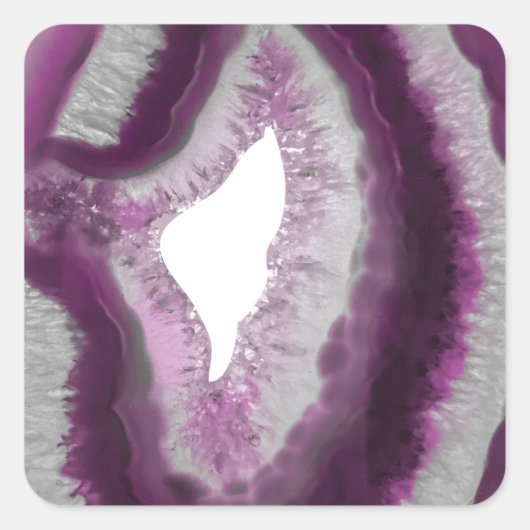 ピンクの瑪瑙 スクエアシール (正面)