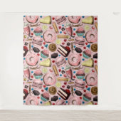ピンクの甘いお菓子 タペストリー (正面)