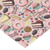 ピンクの甘いお菓子 テーブルクロス (アングル)